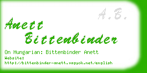 anett bittenbinder business card